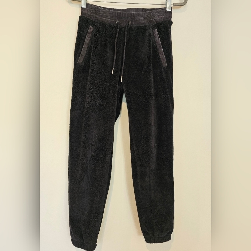Athleta Size XS Recover Cozy Jogger Pull On Black Fleece w/ Pockets Super Warm! - Picture 2 of 10